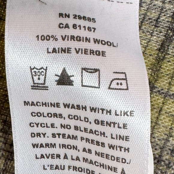 New Pendleton Virgin Wool Sage/Gray Plaid Zip Front Hoodie Jacket Women's Large - Picture 11 of 11